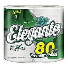 PAPEL HIGIENICO 4x80 Mts.ELEGANTE (916)